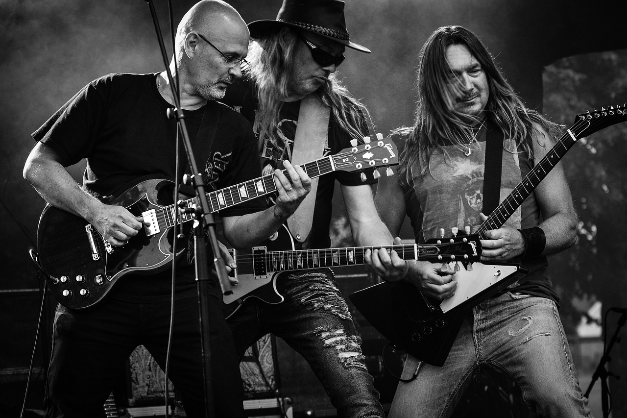 Rockband auf der Bühne